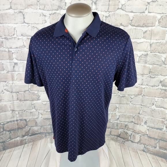 Banana Republic Performance Luxury Touch Polo Shirt Diamond Navy Blue Size Large - Picture 6 of 14
